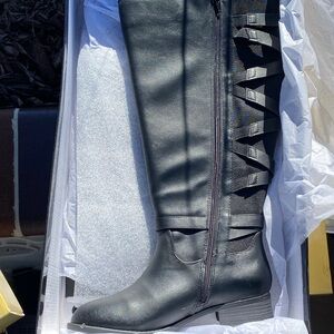 Thalia Sodi Black Knee-High Heeled Boots